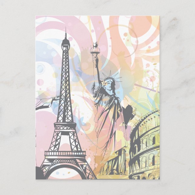 Cartão Postal Monumentos do mundo (Frente)