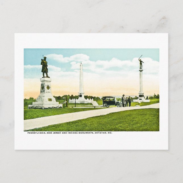 Cartão Postal Monumentos em Antietam, Maryland (Frente)