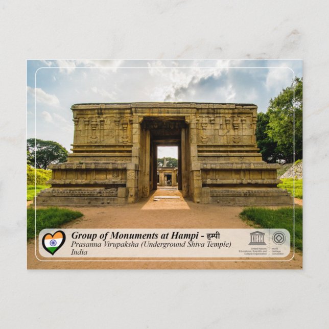 Cartão Postal Monumentos em Hampi - Templo Shiva Subterrâneo (Frente)