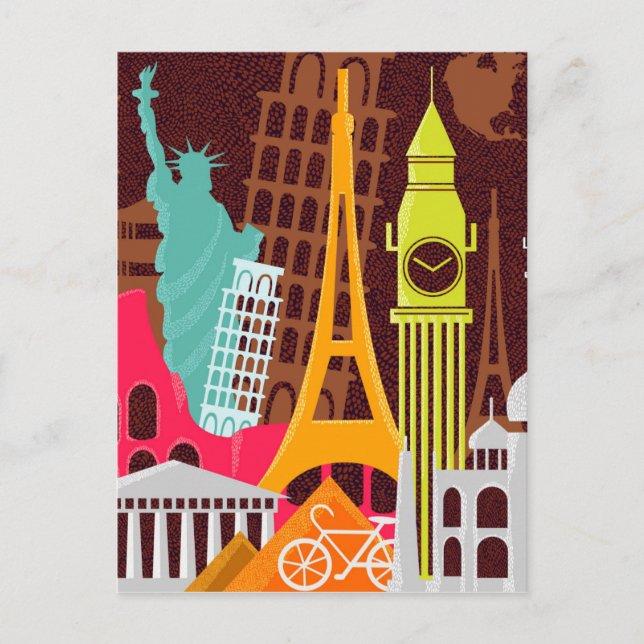 Cartão Postal Monumentos Internacionais (Frente)