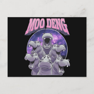CARTÃO POSTAL MOO-DENG O FAMOSO HIPOPÓTAMO ANÃO BEBÊ MOODENG