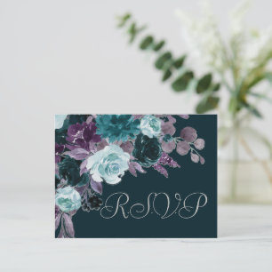 Cartão Postal Moody Boho   Refeição RSVP Roxo-Turquesa Rasa-brav