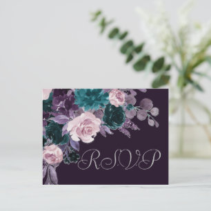 Cartão Postal Moody Boho   RSVP de Árvore Roxal Roxo-EggPlant