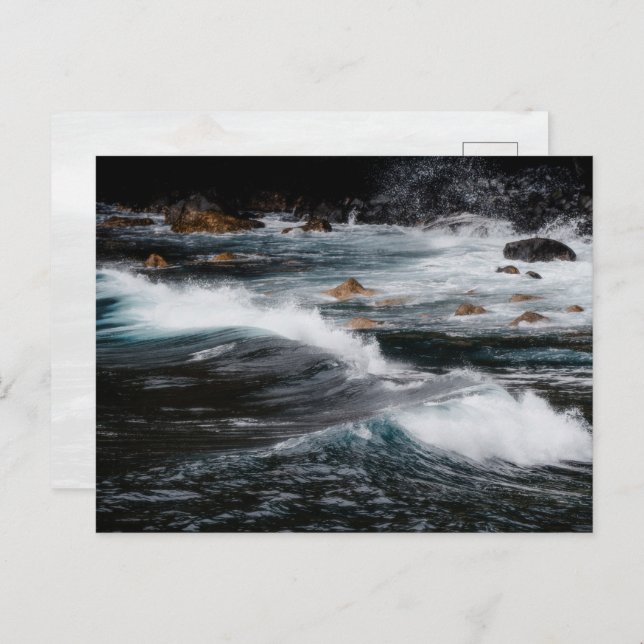 Cartão Postal Moody ocean waves, art photo (Frente/Verso)