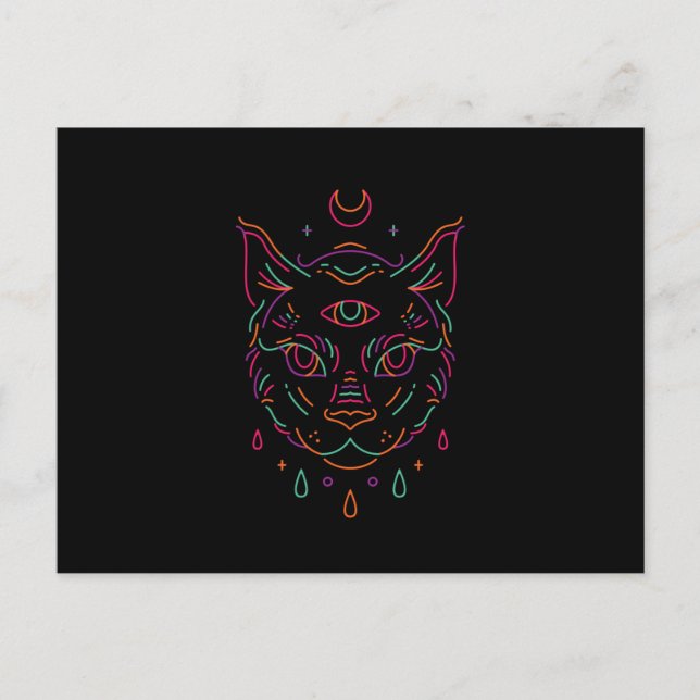 Cartão Postal Moon Cat (Frente)
