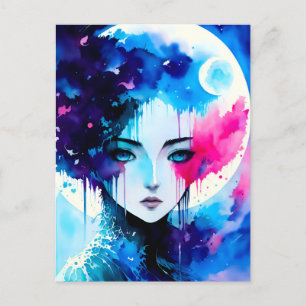 Cartão Postal Moon Child Anime Fantasy Art
