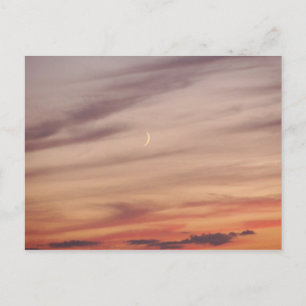 Cartão Postal Moon Crescente em Dusk