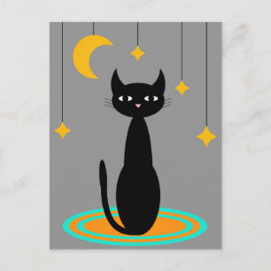 Cartão Postal Moon Gato Negro
