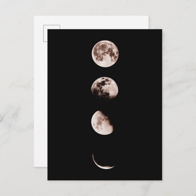 Cartão Postal Moon Phases Wall Art - Celestial Home Decor (Frente/Verso)