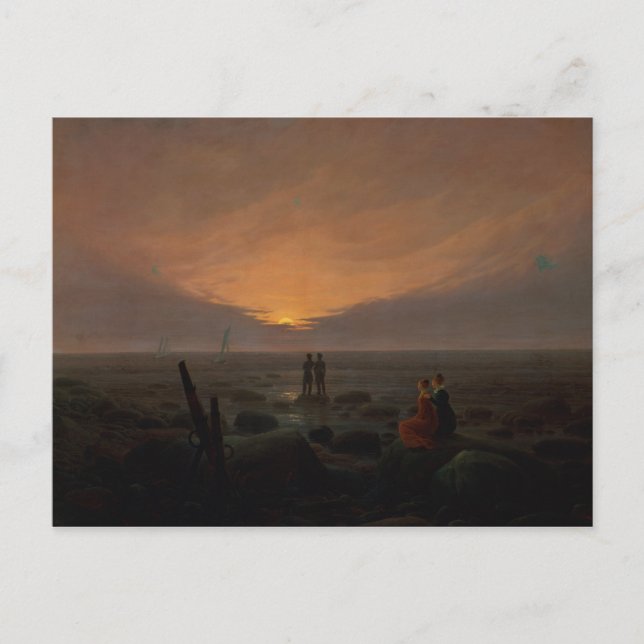 Cartão Postal Moon Rising Over the Sea, 1821 (Frente)