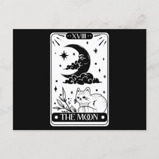 Cartão Postal Moon Tarot card e gato bonitinho