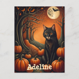 Cartão Postal Moonlight Pumpkin Patch Personalizado Halloween