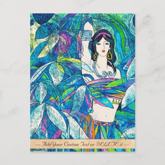 Cartão Postal Moonlight Song Hao Ping abstrato arte oriental (Frente)