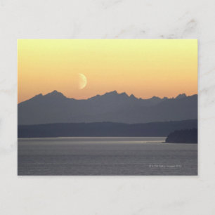 Cartão Postal Moonset de som do Puget
