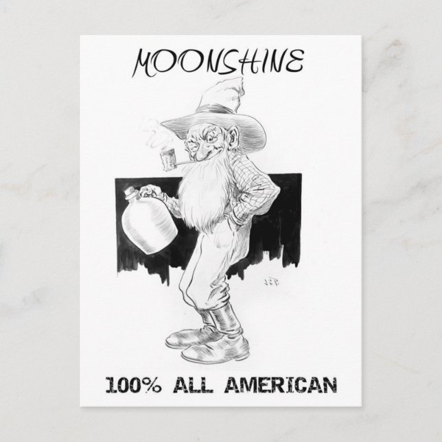 Cartão Postal Moonshine - 100% Todos Americanos! (Frente)