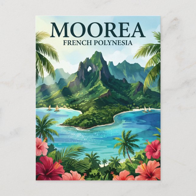 Cartão Postal Moorea Polinésia Francesa (Frente)