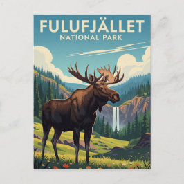 Cartão Postal Moose em Fulufjället National Park Suecia
