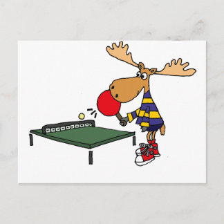Cartão Postal Moose Engraçada Tocando Cartografia de Tênis de Me