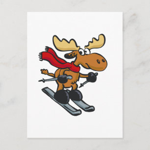 Cartão Postal Moose está patinando no inverno   escolher cor de