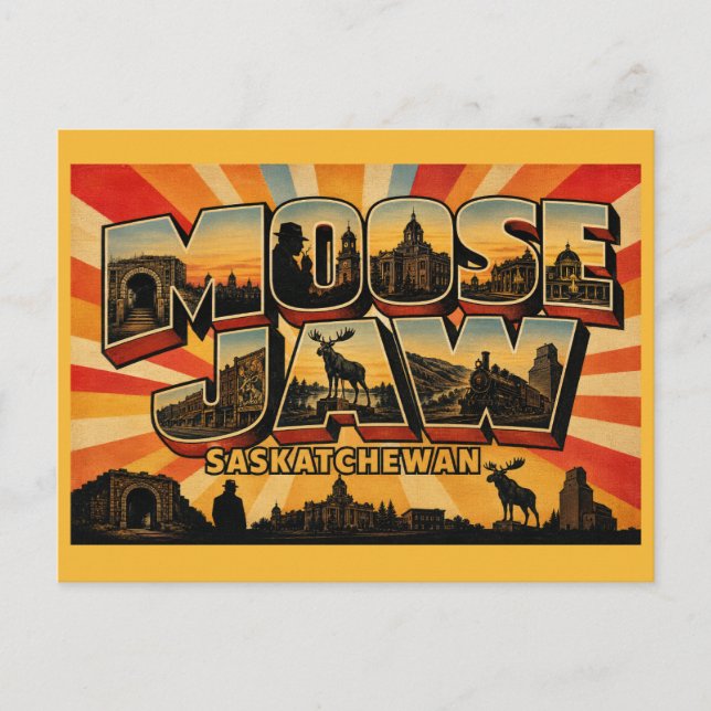 Cartão Postal Moose Jaw Saskatchewan Tunnel City (Frente)