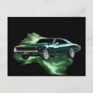 Cartão Postal Mopar: '68 Dodge Charger com raio verde