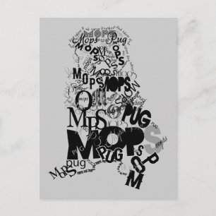 Cartão Postal Mops aus Buchstaben
