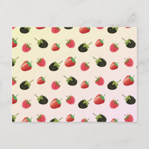 Cartão Postal Morango, Amora, Framboesa: fruta deliciosa