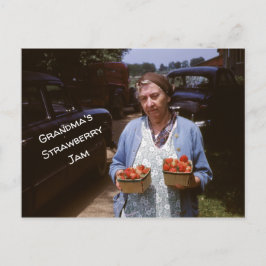 Cartão Postal Morango da vovó Recebe morangos frescos