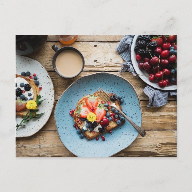 Cartão Postal Morango de morango sobremesa doces pós-travessia (Frente)