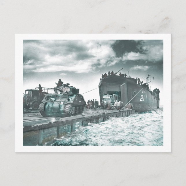 Cartão Postal Morango Deep Water Harbor D-Day (Frente)