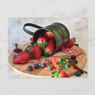 Cartão Postal Morangos, Frutas e doces