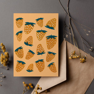 Cartão Postal Morangos (laranja)