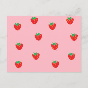 Cartão Postal Morangos Rosa