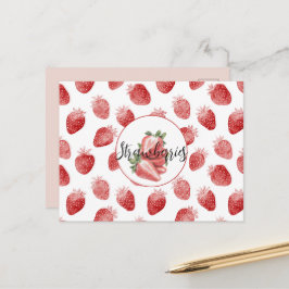 Cartão Postal Morangos Vermelhos Fruta