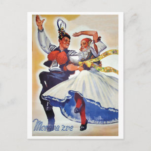 Cartão Postal Moravia Folk Dance, República Checa