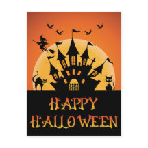 Morcego de bruxa-bruxa assombrada de Halloween