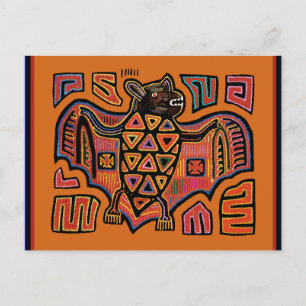 Cartão Postal Morcego Mola Índio Kuna