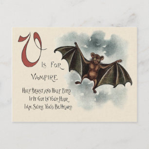 Cartão Postal Morcego Vampiro Bobalhão Voador