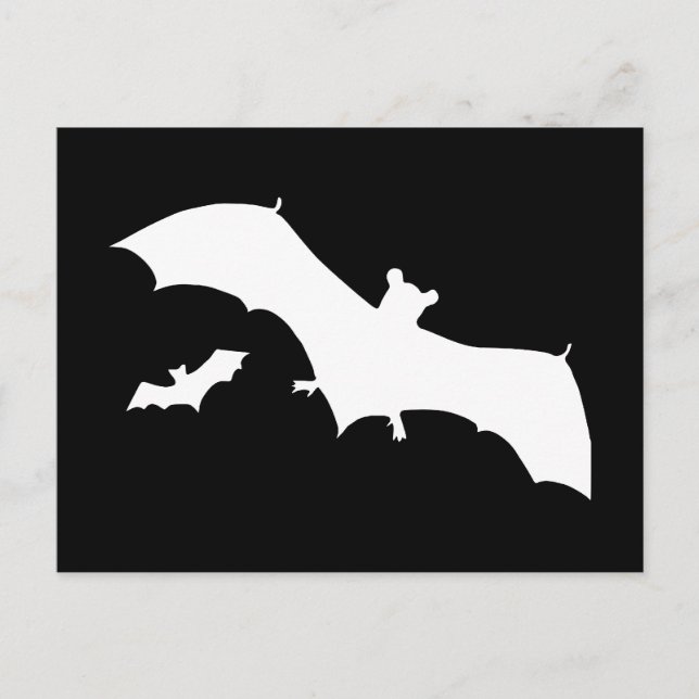 Cartão Postal Morcegos de Halloween (Frente)