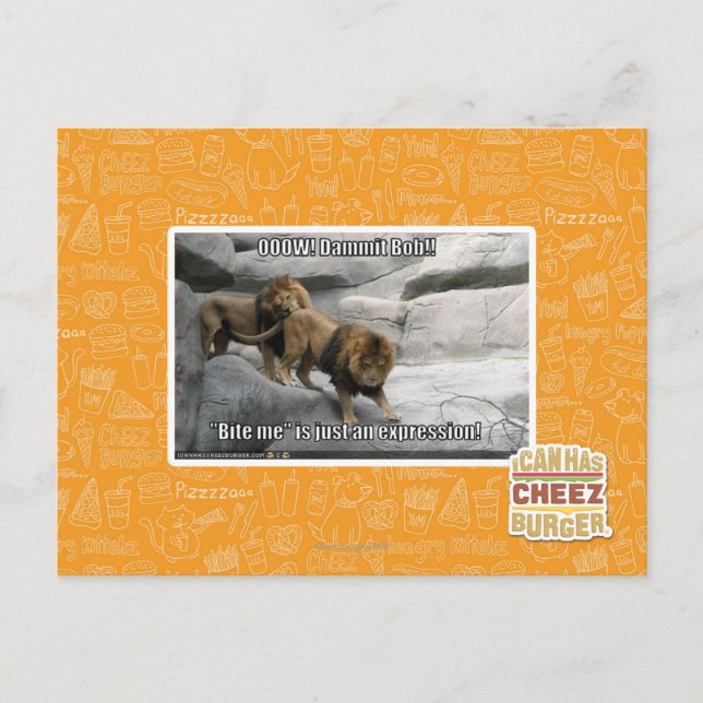 Cartão Postal Morda-me é apenas uma expressão! (Frente)