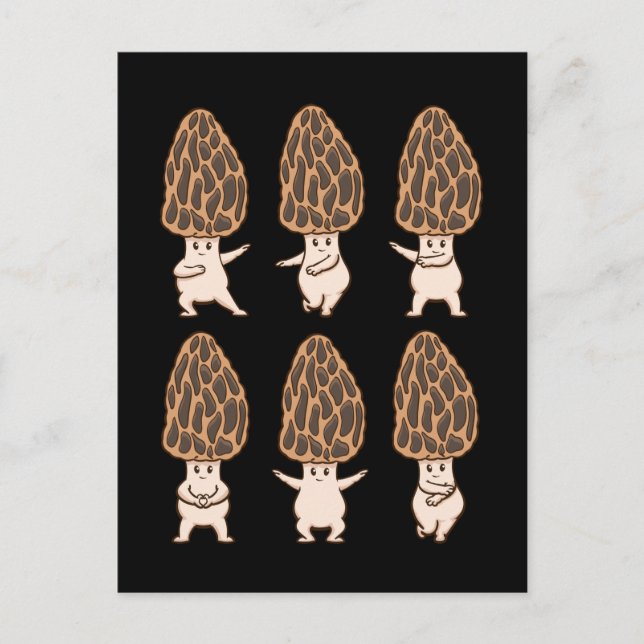 Cartão Postal Morel Mushroom Fungi Hunter Mycology Gift Morels (Frente)