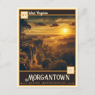 Cartão Postal Morgantown, Virgínia Ocidental Vintage