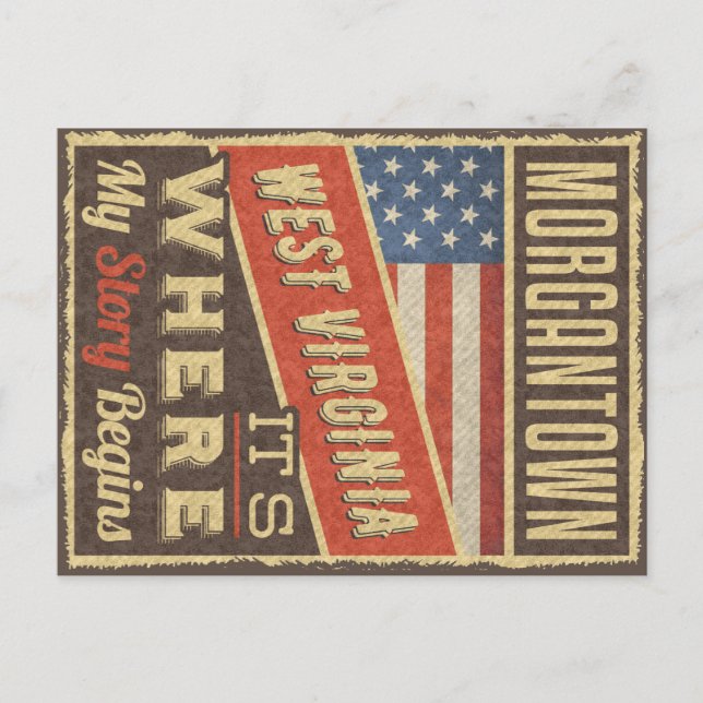 Cartão Postal Morgantown West Virginia (Frente)