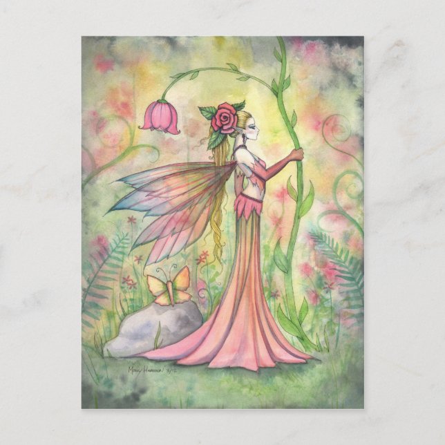 Cartão Postal Morning Sunshine Flower Fairy Art Fantasy (Frente)