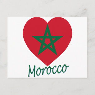 Cartão Postal Morocco Flag Heart