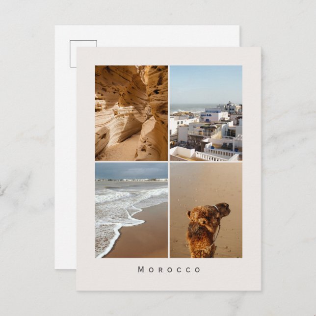 Cartão Postal Morocco Travel Photo Collage (Sandy coasts) (Frente/Verso)