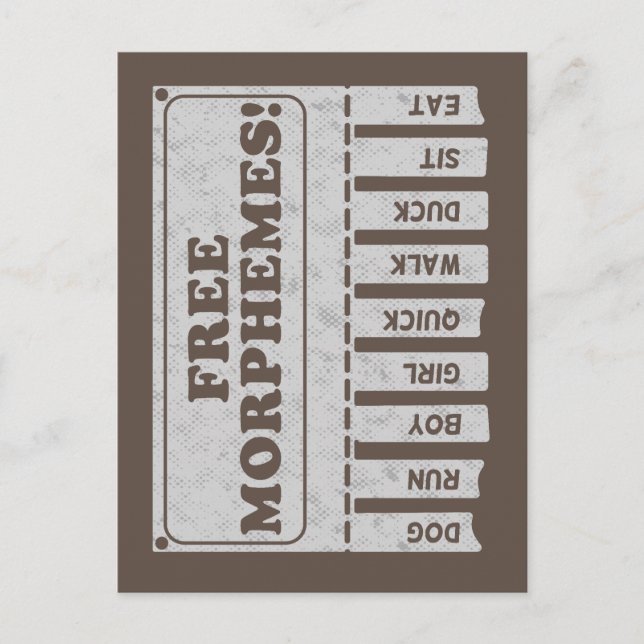 Cartão Postal Morphemes Gratuitos (Frente)