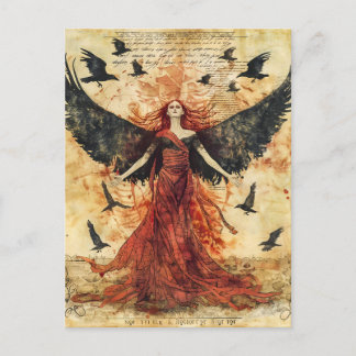 Cartão Postal Morrigan Deusa Celta da Batalha Destino