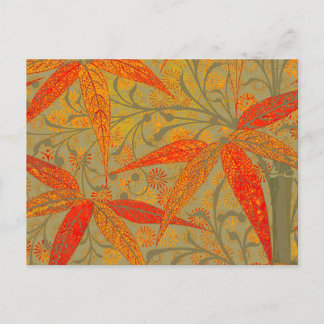 Cartão Postal Morris & Co. Padrão Bambu Godwin Laranja & Salvia