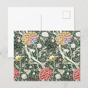 Cartão Postal Morris Cray Vintage Blossom Floral Design Verde